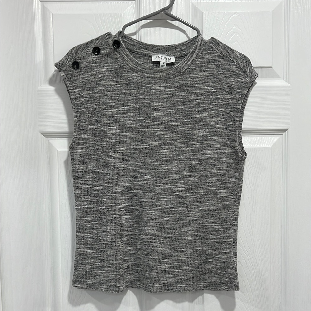 Anthem Heathered Gray Sleeveless Sweater Top